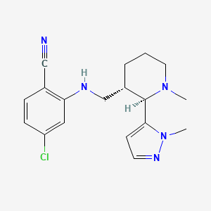 4-chloro-2-[[(2R,3S)-1-methyl-2-(2-methylpyrazol-3-yl)piperidin-3-yl]methylamino]benzonitrile