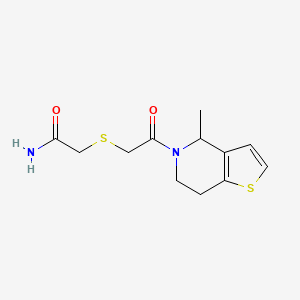 molecular formula C12H16N2O2S2 B7055363 2-[2-(4-methyl-6,7-dihydro-4H-thieno[3,2-c]pyridin-5-yl)-2-oxoethyl]sulfanylacetamide 