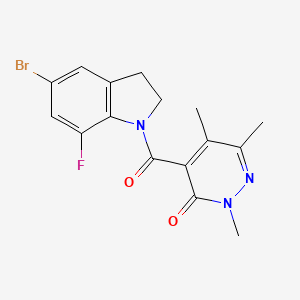 4-(5-Bromo-7-fluoro-2,3-dihydroindole-1-carbonyl)-2,5,6-trimethylpyridazin-3-one