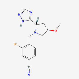 3-bromo-4-[[(2S,4R)-4-methoxy-2-(1H-1,2,4-triazol-5-yl)pyrrolidin-1-yl]methyl]benzonitrile