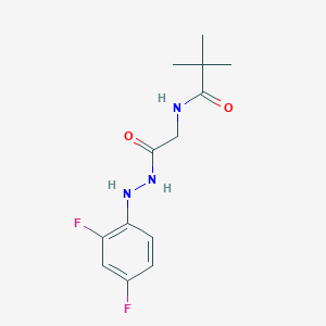 molecular formula C13H17F2N3O2 B7055390 N-[2-[2-(2,4-difluorophenyl)hydrazinyl]-2-oxoethyl]-2,2-dimethylpropanamide 