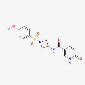 N-[1-(4-methoxyphenyl)sulfonylazetidin-3-yl]-4-methyl-6-oxo-1H-pyridine-3-carboxamide