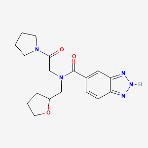 molecular formula C18H23N5O3 B7055421 N-(oxolan-2-ylmethyl)-N-(2-oxo-2-pyrrolidin-1-ylethyl)-2H-benzotriazole-5-carboxamide 