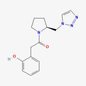 molecular formula C15H18N4O2 B7055440 2-(2-hydroxyphenyl)-1-[(2S)-2-(triazol-1-ylmethyl)pyrrolidin-1-yl]ethanone 