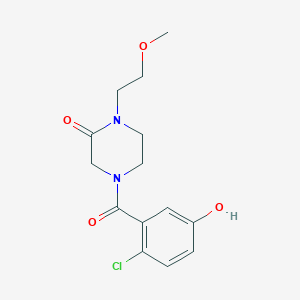 molecular formula C14H17ClN2O4 B7055446 4-(2-Chloro-5-hydroxybenzoyl)-1-(2-methoxyethyl)piperazin-2-one 