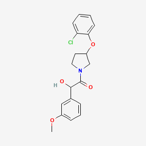 1-[3-(2-Chlorophenoxy)pyrrolidin-1-yl]-2-hydroxy-2-(3-methoxyphenyl)ethanone