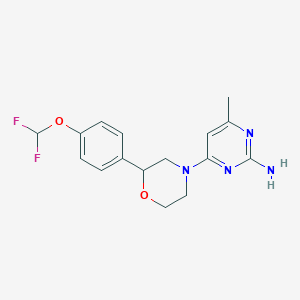 molecular formula C16H18F2N4O2 B7055516 4-[2-[4-(Difluoromethoxy)phenyl]morpholin-4-yl]-6-methylpyrimidin-2-amine 