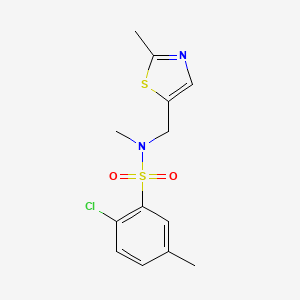 2-chloro-N,5-dimethyl-N-[(2-methyl-1,3-thiazol-5-yl)methyl]benzenesulfonamide