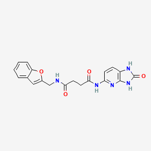 molecular formula C19H17N5O4 B7055538 N-(1-benzofuran-2-ylmethyl)-N'-(2-oxo-1,3-dihydroimidazo[4,5-b]pyridin-5-yl)butanediamide 