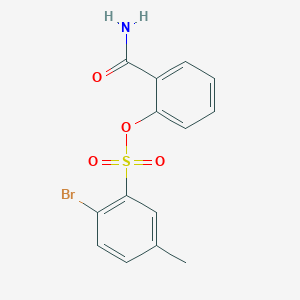 molecular formula C14H12BrNO4S B7055543 (2-Carbamoylphenyl) 2-bromo-5-methylbenzenesulfonate 