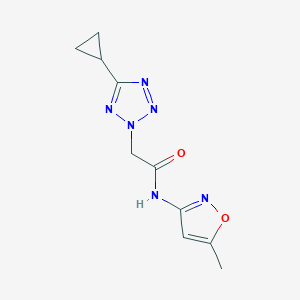 molecular formula C10H12N6O2 B7055549 2-(5-cyclopropyltetrazol-2-yl)-N-(5-methyl-1,2-oxazol-3-yl)acetamide 