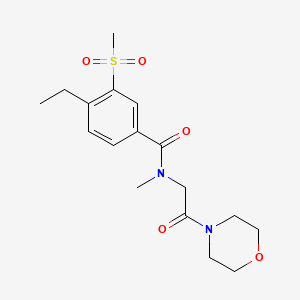 molecular formula C17H24N2O5S B7055592 4-ethyl-N-methyl-3-methylsulfonyl-N-(2-morpholin-4-yl-2-oxoethyl)benzamide 