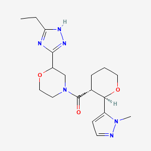 [2-(5-ethyl-1H-1,2,4-triazol-3-yl)morpholin-4-yl]-[(2R,3R)-2-(2-methylpyrazol-3-yl)oxan-3-yl]methanone