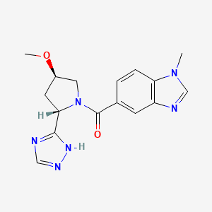 [(2S,4R)-4-methoxy-2-(1H-1,2,4-triazol-5-yl)pyrrolidin-1-yl]-(1-methylbenzimidazol-5-yl)methanone