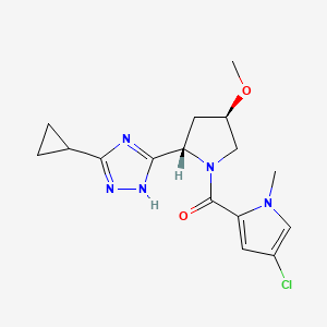 (4-chloro-1-methylpyrrol-2-yl)-[(2S,4R)-2-(3-cyclopropyl-1H-1,2,4-triazol-5-yl)-4-methoxypyrrolidin-1-yl]methanone