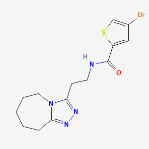 molecular formula C14H17BrN4OS B7055665 4-bromo-N-[2-(6,7,8,9-tetrahydro-5H-[1,2,4]triazolo[4,3-a]azepin-3-yl)ethyl]thiophene-2-carboxamide 