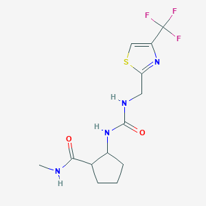 molecular formula C13H17F3N4O2S B7055682 N-methyl-2-[[4-(trifluoromethyl)-1,3-thiazol-2-yl]methylcarbamoylamino]cyclopentane-1-carboxamide 