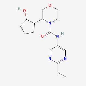 molecular formula C16H24N4O3 B7055688 N-(2-ethylpyrimidin-5-yl)-3-(2-hydroxycyclopentyl)morpholine-4-carboxamide 