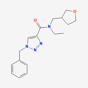 molecular formula C17H22N4O2 B7055697 1-benzyl-N-ethyl-N-(oxolan-3-ylmethyl)triazole-4-carboxamide 