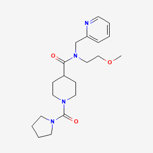 molecular formula C20H30N4O3 B7055719 N-(2-methoxyethyl)-N-(pyridin-2-ylmethyl)-1-(pyrrolidine-1-carbonyl)piperidine-4-carboxamide 