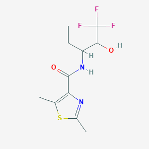 molecular formula C11H15F3N2O2S B7055735 2,5-dimethyl-N-(1,1,1-trifluoro-2-hydroxypentan-3-yl)-1,3-thiazole-4-carboxamide 