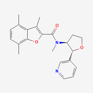 N,3,4,7-tetramethyl-N-[(2R,3S)-2-pyridin-3-yloxolan-3-yl]-1-benzofuran-2-carboxamide