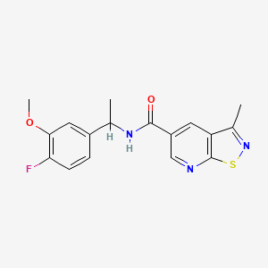 molecular formula C17H16FN3O2S B7055750 N-[1-(4-fluoro-3-methoxyphenyl)ethyl]-3-methyl-[1,2]thiazolo[5,4-b]pyridine-5-carboxamide 