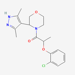 2-(2-chlorophenoxy)-1-[3-(3,5-dimethyl-1H-pyrazol-4-yl)morpholin-4-yl]propan-1-one