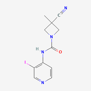 molecular formula C11H11IN4O B7055772 3-cyano-N-(3-iodopyridin-4-yl)-3-methylazetidine-1-carboxamide 