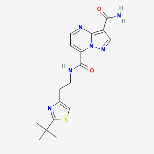 7-N-[2-(2-tert-butyl-1,3-thiazol-4-yl)ethyl]pyrazolo[1,5-a]pyrimidine-3,7-dicarboxamide