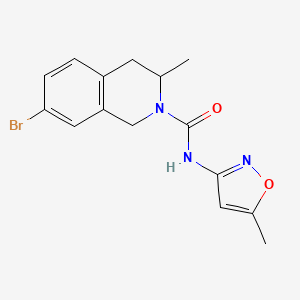 molecular formula C15H16BrN3O2 B7055828 7-bromo-3-methyl-N-(5-methyl-1,2-oxazol-3-yl)-3,4-dihydro-1H-isoquinoline-2-carboxamide 