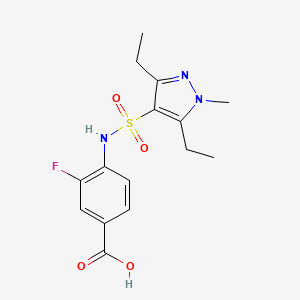 4-[(3,5-Diethyl-1-methylpyrazol-4-yl)sulfonylamino]-3-fluorobenzoic acid