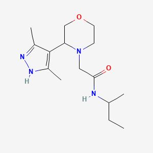 molecular formula C15H26N4O2 B7055842 N-butan-2-yl-2-[3-(3,5-dimethyl-1H-pyrazol-4-yl)morpholin-4-yl]acetamide 