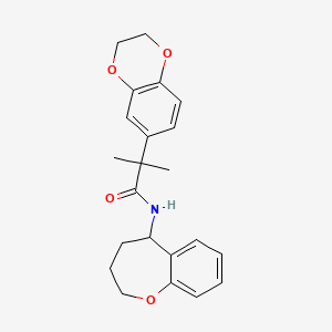 2-(2,3-dihydro-1,4-benzodioxin-6-yl)-2-methyl-N-(2,3,4,5-tetrahydro-1-benzoxepin-5-yl)propanamide