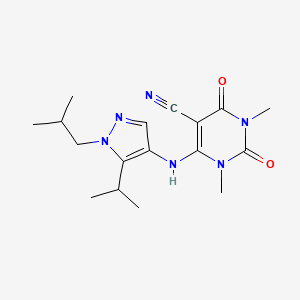 1,3-Dimethyl-4-[[1-(2-methylpropyl)-5-propan-2-ylpyrazol-4-yl]amino]-2,6-dioxopyrimidine-5-carbonitrile