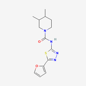 molecular formula C14H18N4O2S B7055894 N-[5-(furan-2-yl)-1,3,4-thiadiazol-2-yl]-3,4-dimethylpiperidine-1-carboxamide 