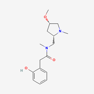 molecular formula C16H24N2O3 B7055906 2-(2-hydroxyphenyl)-N-[[(2S,4S)-4-methoxy-1-methylpyrrolidin-2-yl]methyl]-N-methylacetamide 