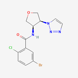 5-bromo-2-chloro-N-[(3R,4S)-4-(triazol-1-yl)oxolan-3-yl]benzamide