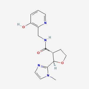 (2R,3R)-N-[(3-hydroxypyridin-2-yl)methyl]-2-(1-methylimidazol-2-yl)oxolane-3-carboxamide