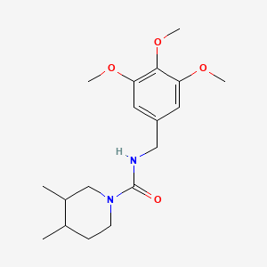 3,4-dimethyl-N-[(3,4,5-trimethoxyphenyl)methyl]piperidine-1-carboxamide