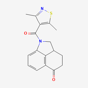 molecular formula C17H16N2O2S B7055982 1-(3,5-Dimethyl-1,2-thiazole-4-carbonyl)-2,2a,3,4-tetrahydrobenzo[cd]indol-5-one 