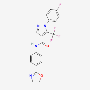 1-(4-fluorophenyl)-N-[4-(1,3-oxazol-2-yl)phenyl]-5-(trifluoromethyl)pyrazole-4-carboxamide