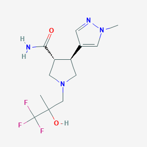 (3R,4S)-4-(1-methylpyrazol-4-yl)-1-(3,3,3-trifluoro-2-hydroxy-2-methylpropyl)pyrrolidine-3-carboxamide