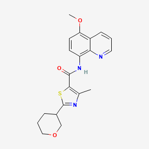 N-(5-methoxyquinolin-8-yl)-4-methyl-2-(oxan-3-yl)-1,3-thiazole-5-carboxamide