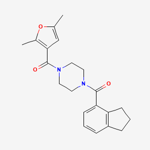 molecular formula C21H24N2O3 B7056039 2,3-dihydro-1H-inden-4-yl-[4-(2,5-dimethylfuran-3-carbonyl)piperazin-1-yl]methanone 