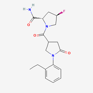 (2S,4R)-1-[1-(2-ethylphenyl)-5-oxopyrrolidine-3-carbonyl]-4-fluoropyrrolidine-2-carboxamide