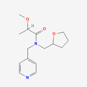 molecular formula C15H22N2O3 B7056086 2-methoxy-N-(oxolan-2-ylmethyl)-N-(pyridin-4-ylmethyl)propanamide 