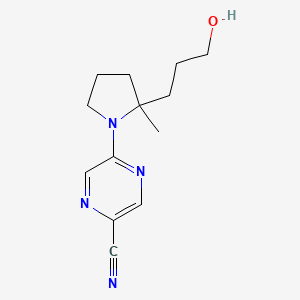 5-[2-(3-Hydroxypropyl)-2-methylpyrrolidin-1-yl]pyrazine-2-carbonitrile