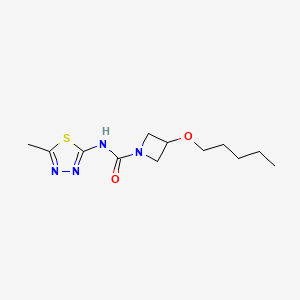 molecular formula C12H20N4O2S B7056112 N-(5-methyl-1,3,4-thiadiazol-2-yl)-3-pentoxyazetidine-1-carboxamide 