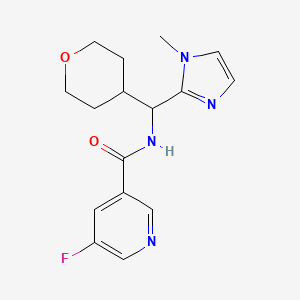 molecular formula C16H19FN4O2 B7056115 5-fluoro-N-[(1-methylimidazol-2-yl)-(oxan-4-yl)methyl]pyridine-3-carboxamide 